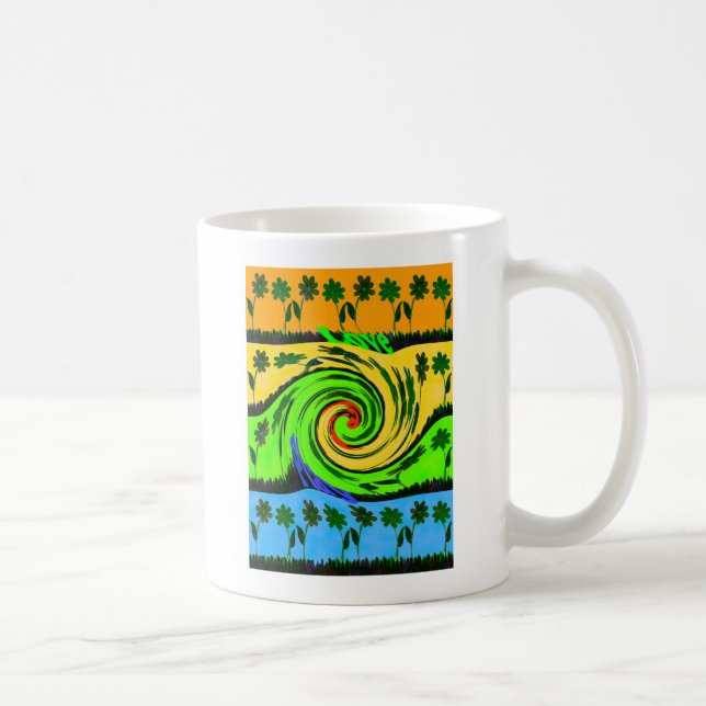 Beautiful Amazing Wavy Summer Wave Floral Colours Coffee Mug (Right)