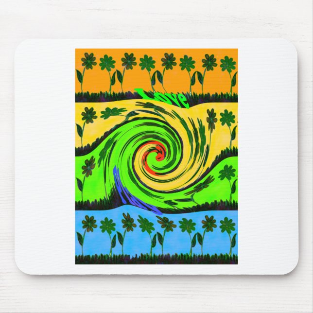 Beautiful Amazing Wavy Summer Wave Floral Colours Mouse Pad (Front)