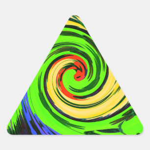 Beautiful Amazing Wavy Summer Wave Floral Colours Triangle Sticker