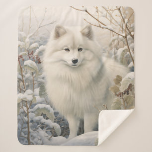 Beautiful American Eskimo Dog Sherpa Blanket