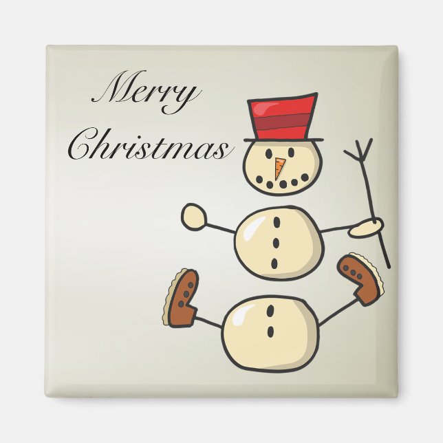 Beautiful, Amezing Christmas Snowman Magnet (Front)