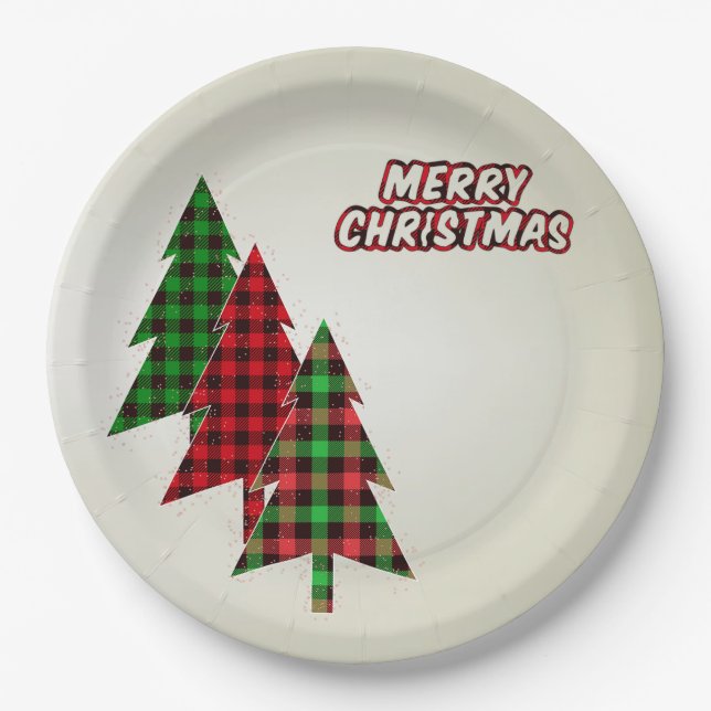 Beautiful, Amezing Christmas Tree Paper Plate (Front)