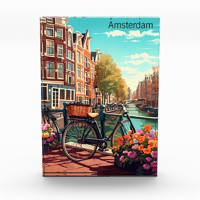 Beautiful Amsterdam Netherlands Canal City Photo Block (Front)