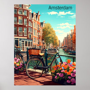 Beautiful Amsterdam Netherlands Canal City Poster