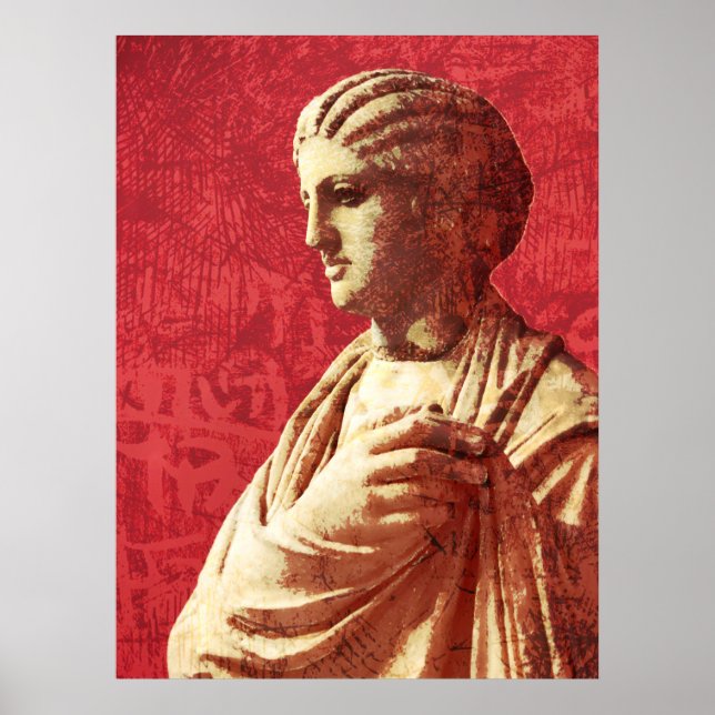 Beautiful Ancient Classical Statue of a Woman Poster (Front)