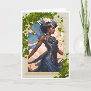 Beautiful and Bold AI Blue Fairy Note Card