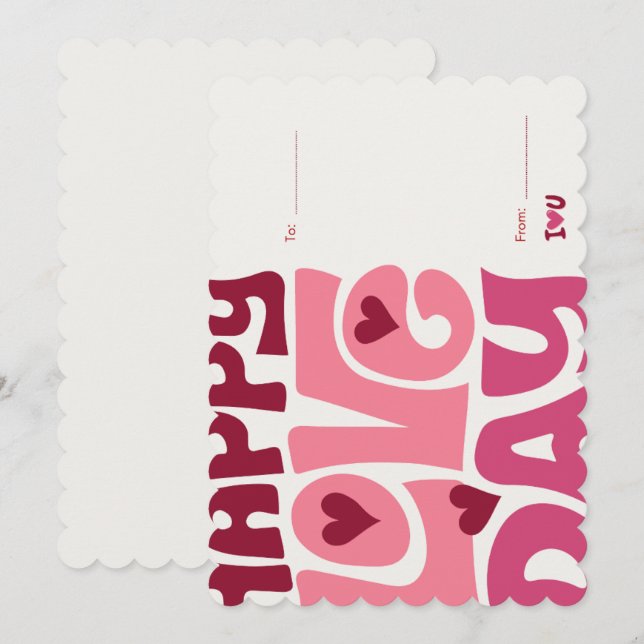 Beautiful and charming valentine day map. holiday card (Front/Back)