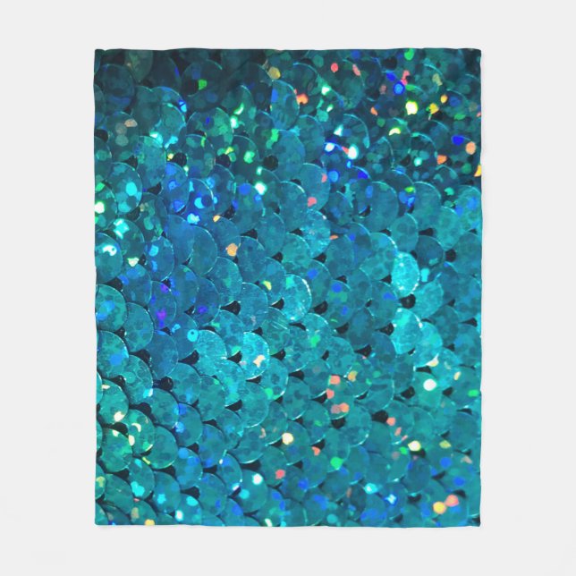 Beautiful and colorful sequins sparkling under the fleece blanket (Front)