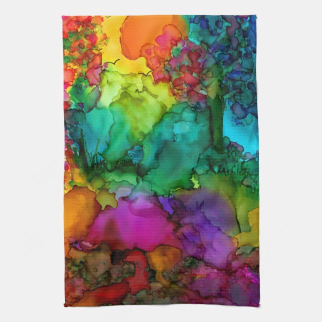 Beautiful and Colourful Abstract Kitchen Towel (Vertical)