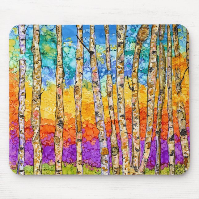 Beautiful and Colourful Aspen Trees Mousepad (Front)
