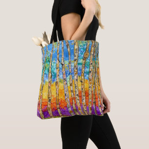 Beautiful and Colourful Aspen Trees Tote Bag