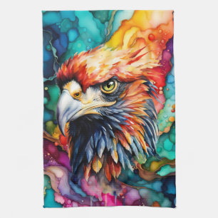 Beautiful and Colourful Bald Eagle Kitchen Towel