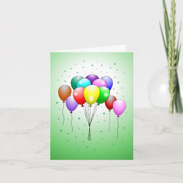 Beautiful and colourful balloons card (Front)