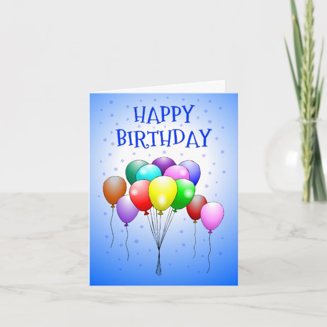 Beautiful and colourful balloons card (Front)