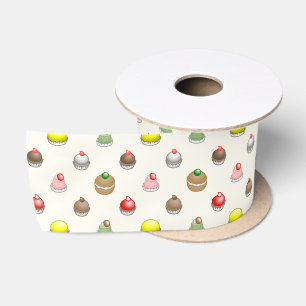 Beautiful and colourful cakes satin ribbon
