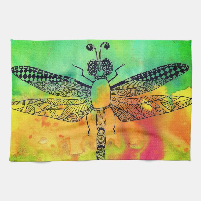 Beautiful and Colourful Dragonfly Kitchen Towel (Horizontal)