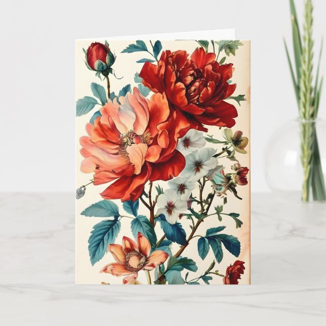 Beautiful and Colourful Flower Bouquet Mother's Da Card (Front)