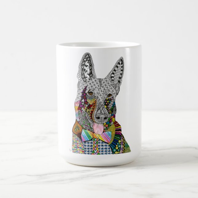 Beautiful and Colourful German Shepherd Mug (Center)