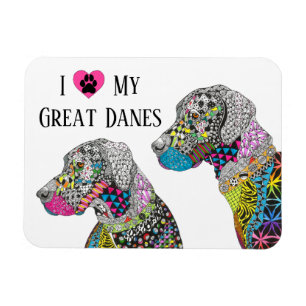 Beautiful and Colourful Great Danes Magnet 3"x4"