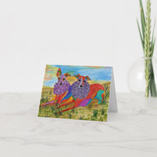 Beautiful and Colourful Greyhounds Greeting Card