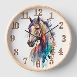 Beautiful and Colourful Horse Clock