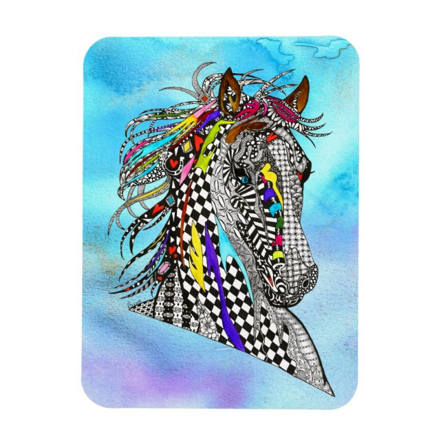 Beautiful and Colourful Horse Magnet 3"x4" (Vertical)