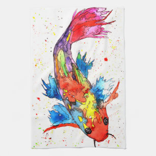 Beautiful and Colourful Koi Fish Kitchen Towel