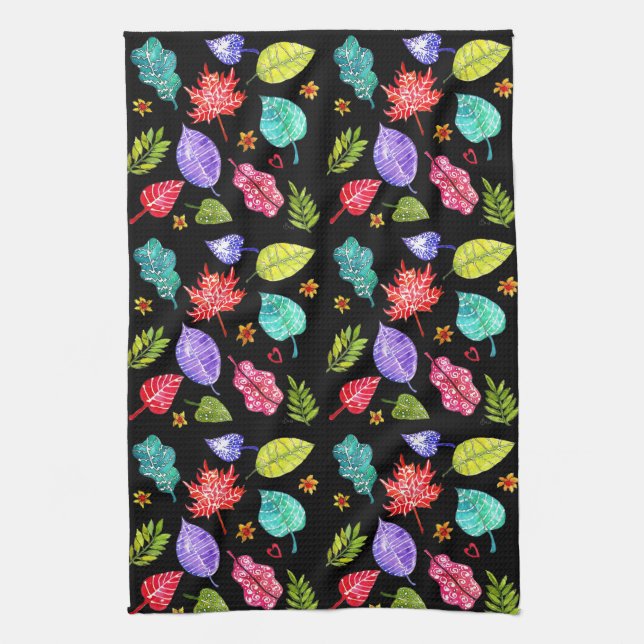 Beautiful and Colourful Leaves Kitchen Towel (Vertical)