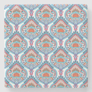 Beautiful and Colourful Ornate Paisley Pattern Stone Coaster