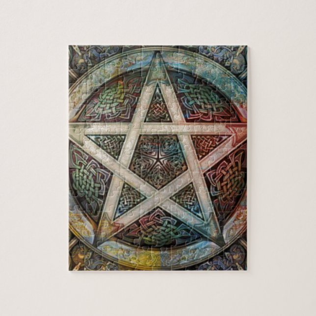 Beautiful And Colourful Pagan Pentacle Jigsaw Puzzle (Vertical)