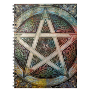 Beautiful And Colourful Pagan Pentacle Notebook