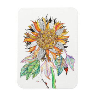 Beautiful and Colourful Sunflower Magnet 3"x4"