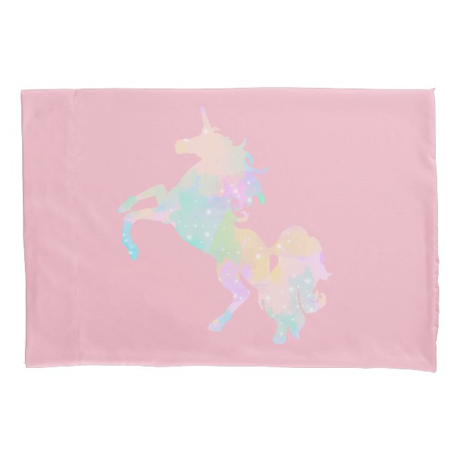 Beautiful and colourful unicorn pillowcase (Front)