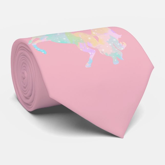 Beautiful and colourful unicorn tie (Rolled)