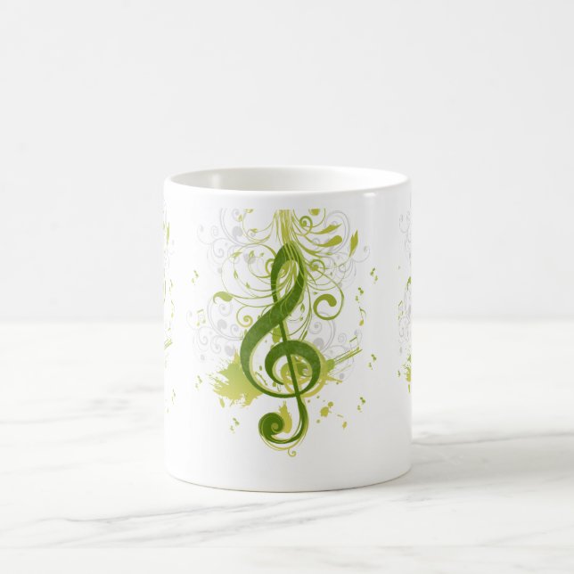 Beautiful and cool music notes with splatter coffee mug (Center)