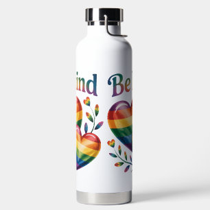 Beautiful and Elegant Be kind rainbow flag Pride Water Bottle