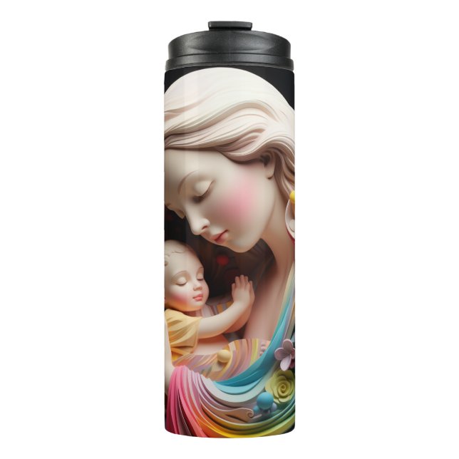 Beautiful and Elegant Mother Mary & Baby Jesus  Thermal Tumbler (Front)