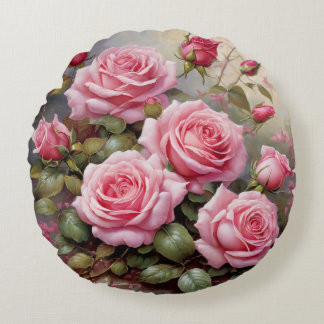 beautiful and elegant roses round cushion