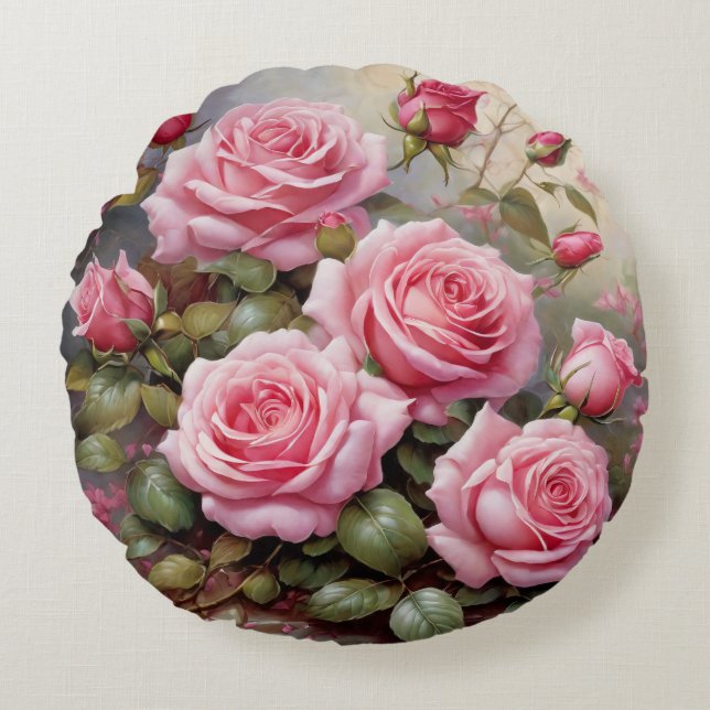 beautiful and elegant roses  round cushion (Front)