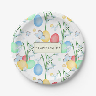 Beautiful and Elegant Watercolor Easter Pattern Paper Plate