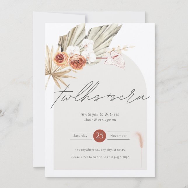 Beautiful and elegant wedding invitation (Front)