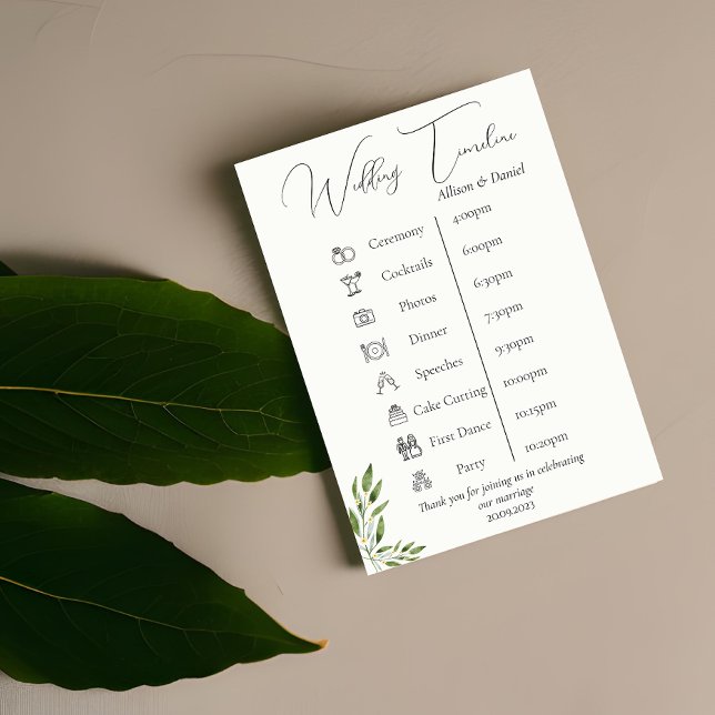 Beautiful and Elegant Wedding Timeline Invitation (Creator Uploaded)