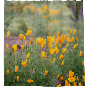 beautiful and fragrant wildflowers growing in tucs shower curtain