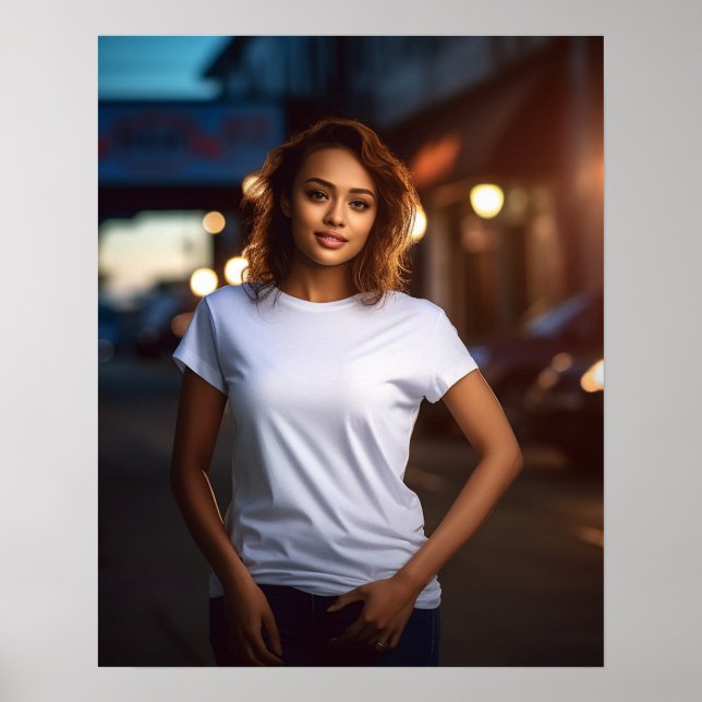 Beautiful and lovely curly-haired woman model poster (Front)