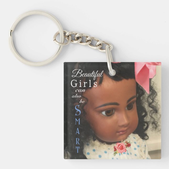 Beautiful AND Smart Girl Keychain (Front)