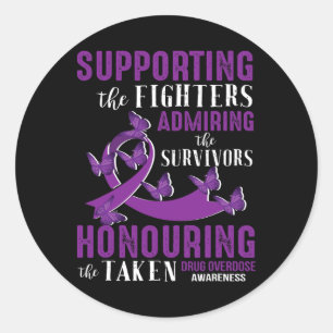Beautiful And Supportive Drug Overdose Awareness  Classic Round Sticker