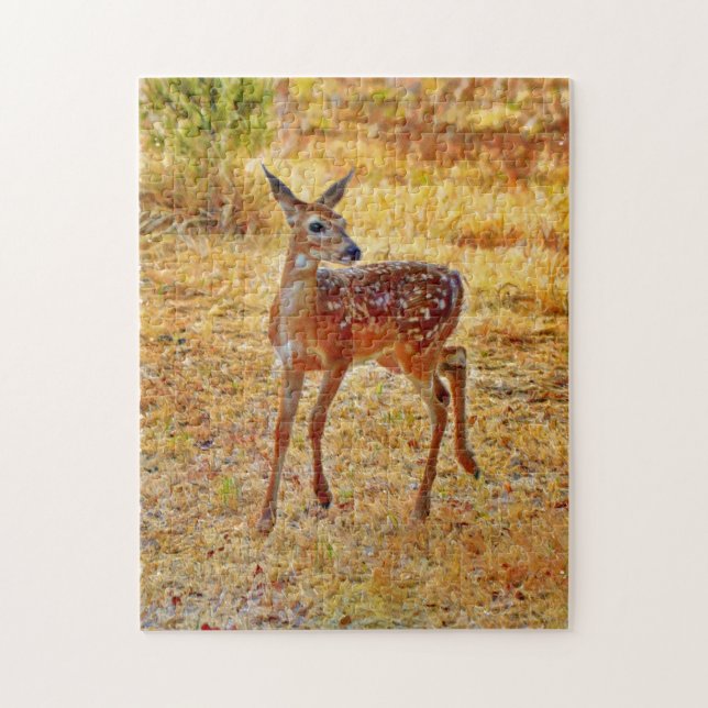 Beautiful and Sweet Baby Deer Fawn Art Puzzle (Vertical)