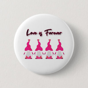 Beautiful and unique valentines gnomes 6 cm round badge