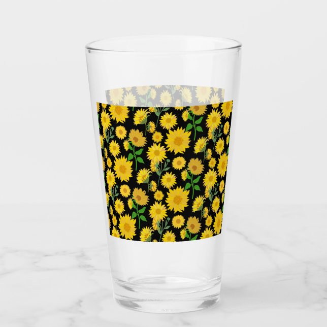 Beautiful and Vibrant Sunflower Glass (Front)