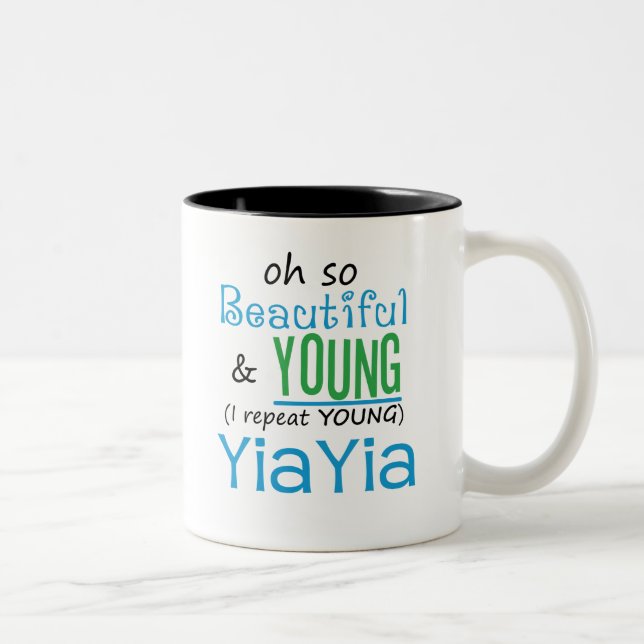 Beautiful and Young YiaYia Two-Tone Coffee Mug (Right)